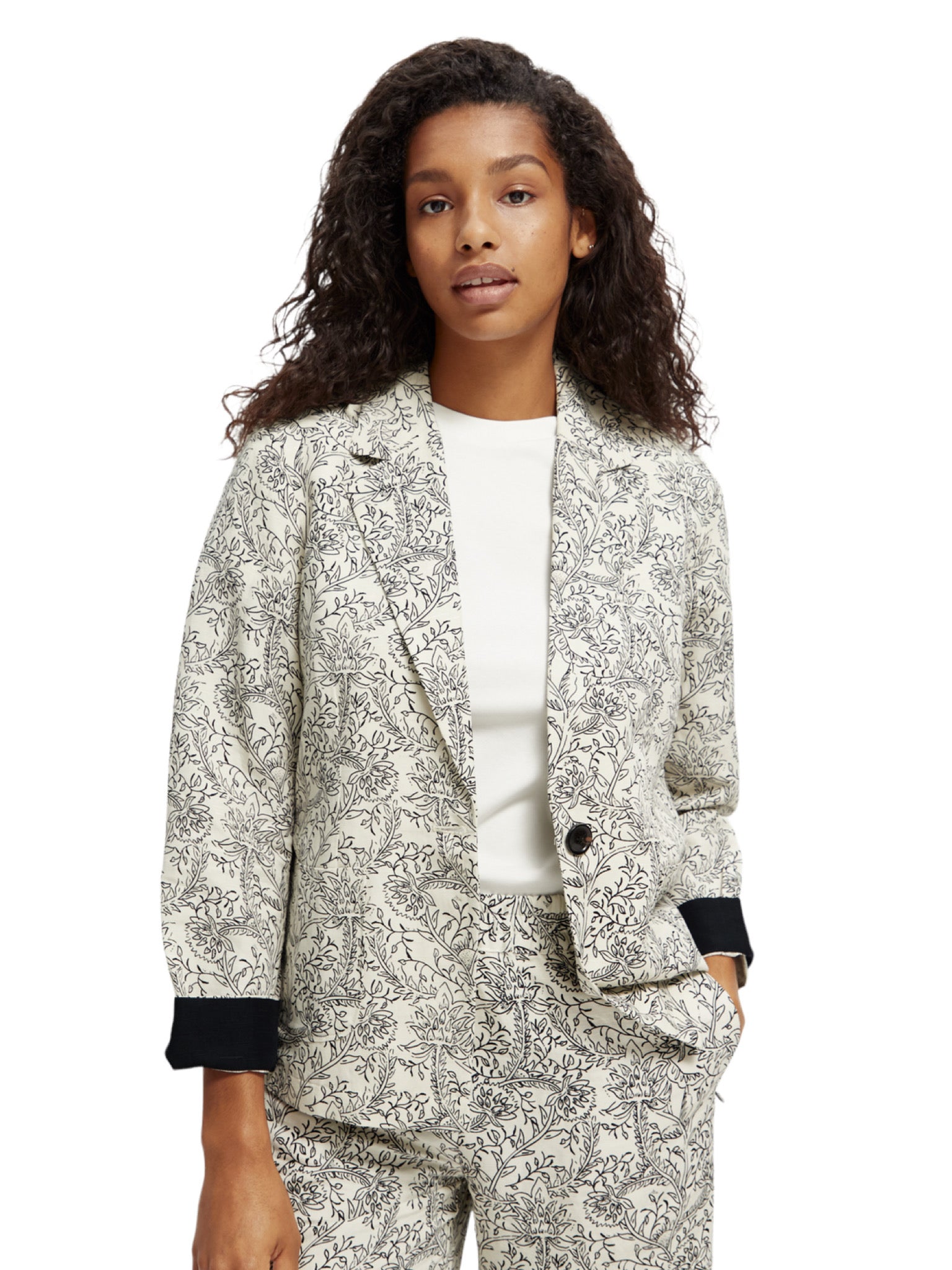 Blazer relaxed fit με floral print