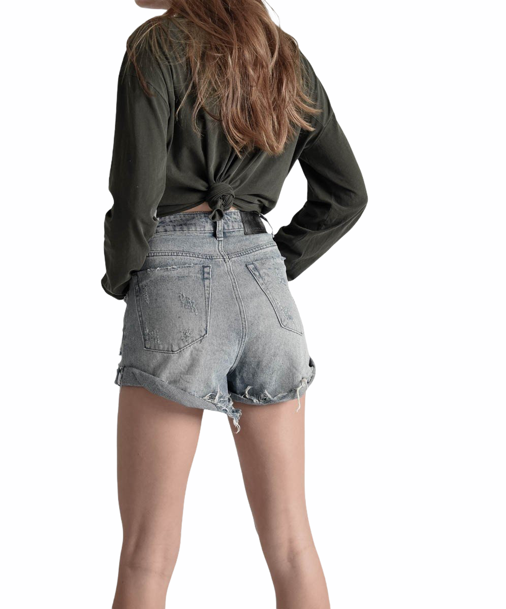 Jean σορτς ψηλόμεσο