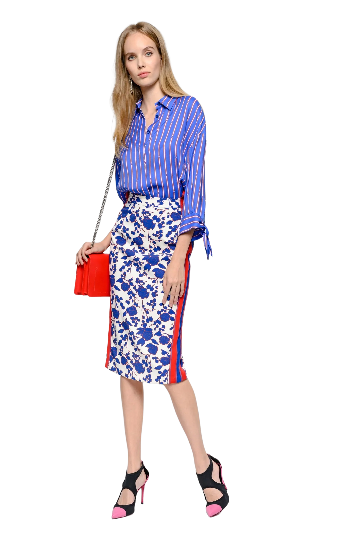 Raspberry print technical cady skirt απο PINKO - POSH MARKET