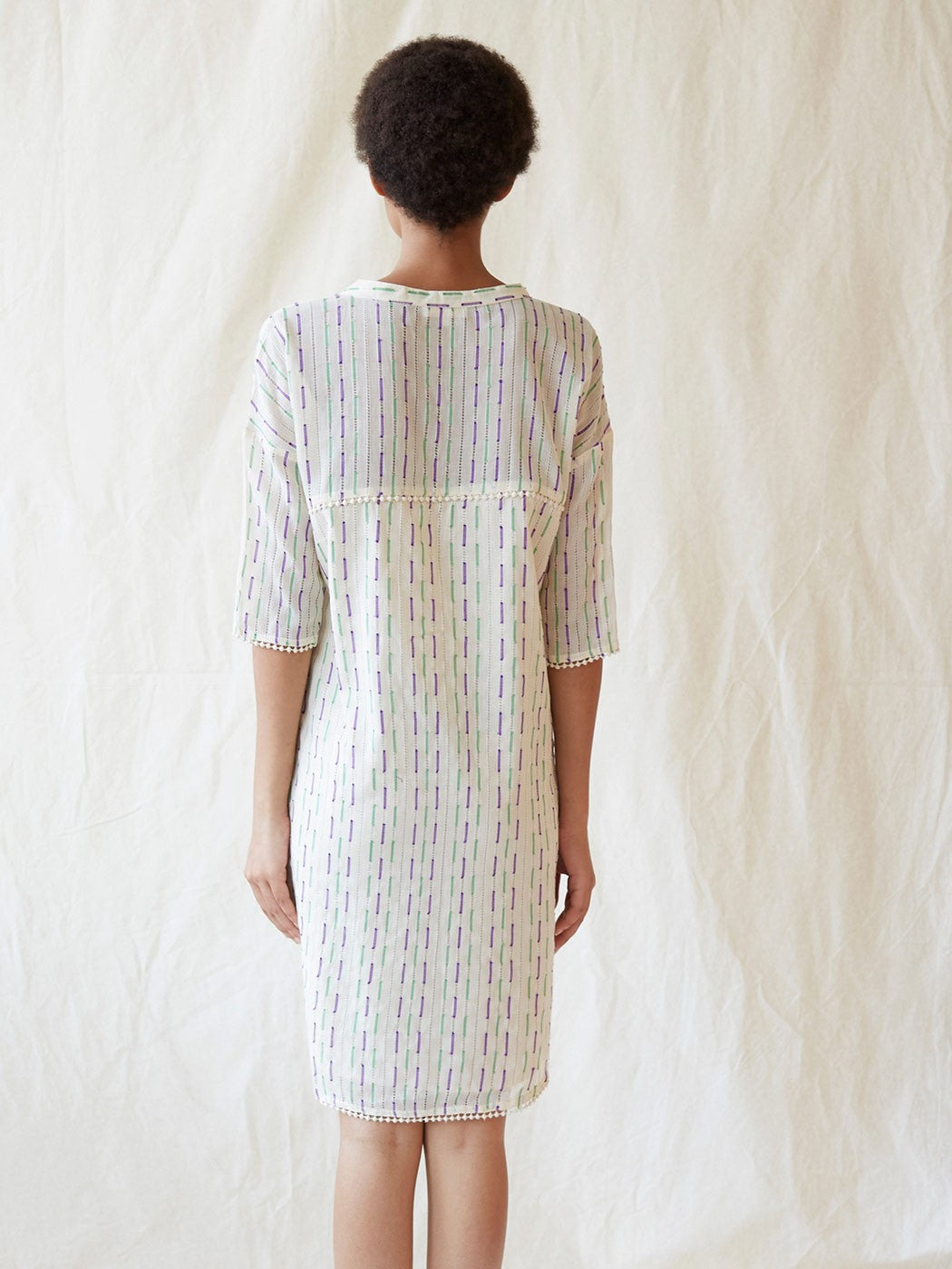 Contrasted thread and cutwork cotton tunic απο INTROPIA - POSH MARKET