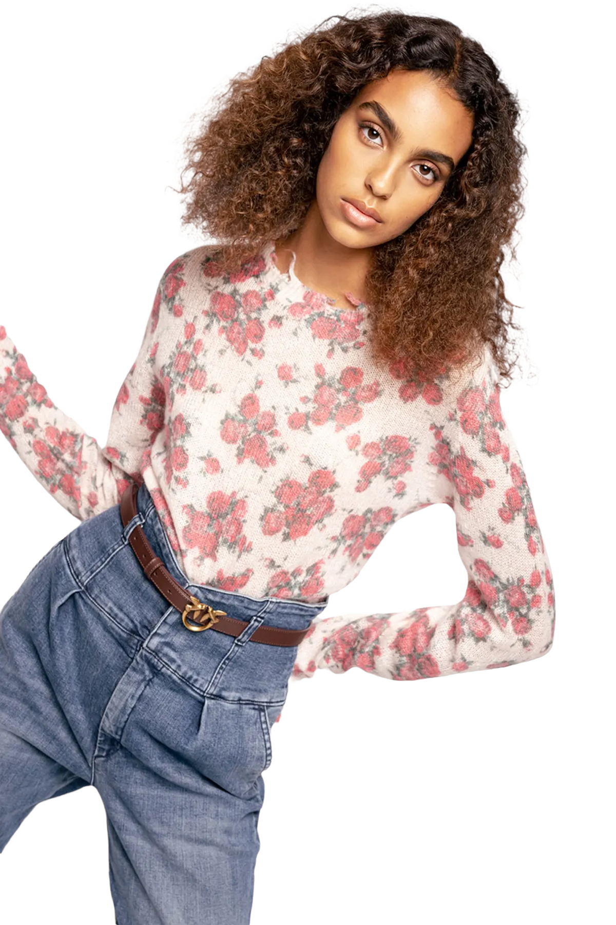 Πουλόβερ με τριαντάφυλλα MOIO