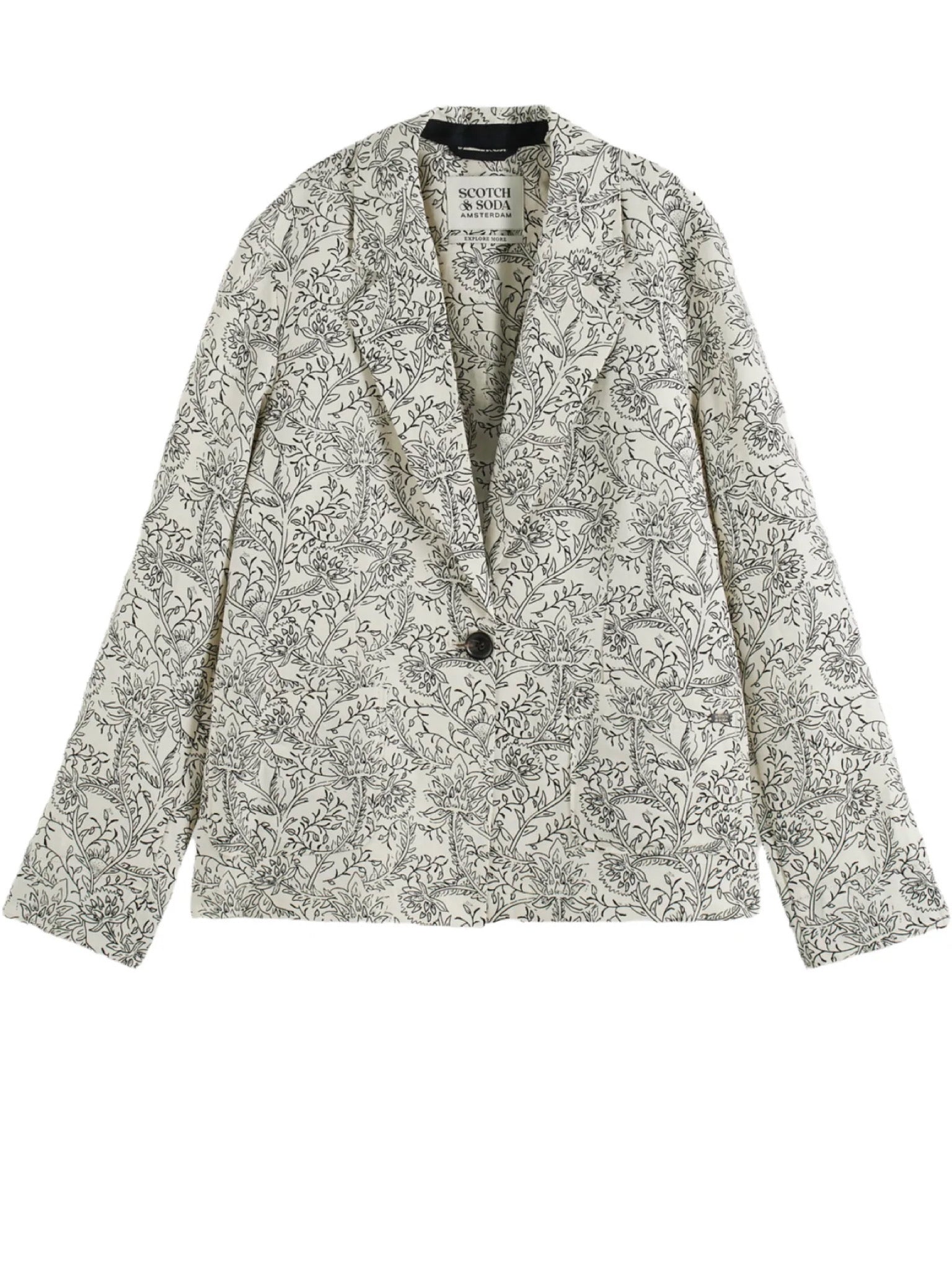 Blazer relaxed fit με floral print