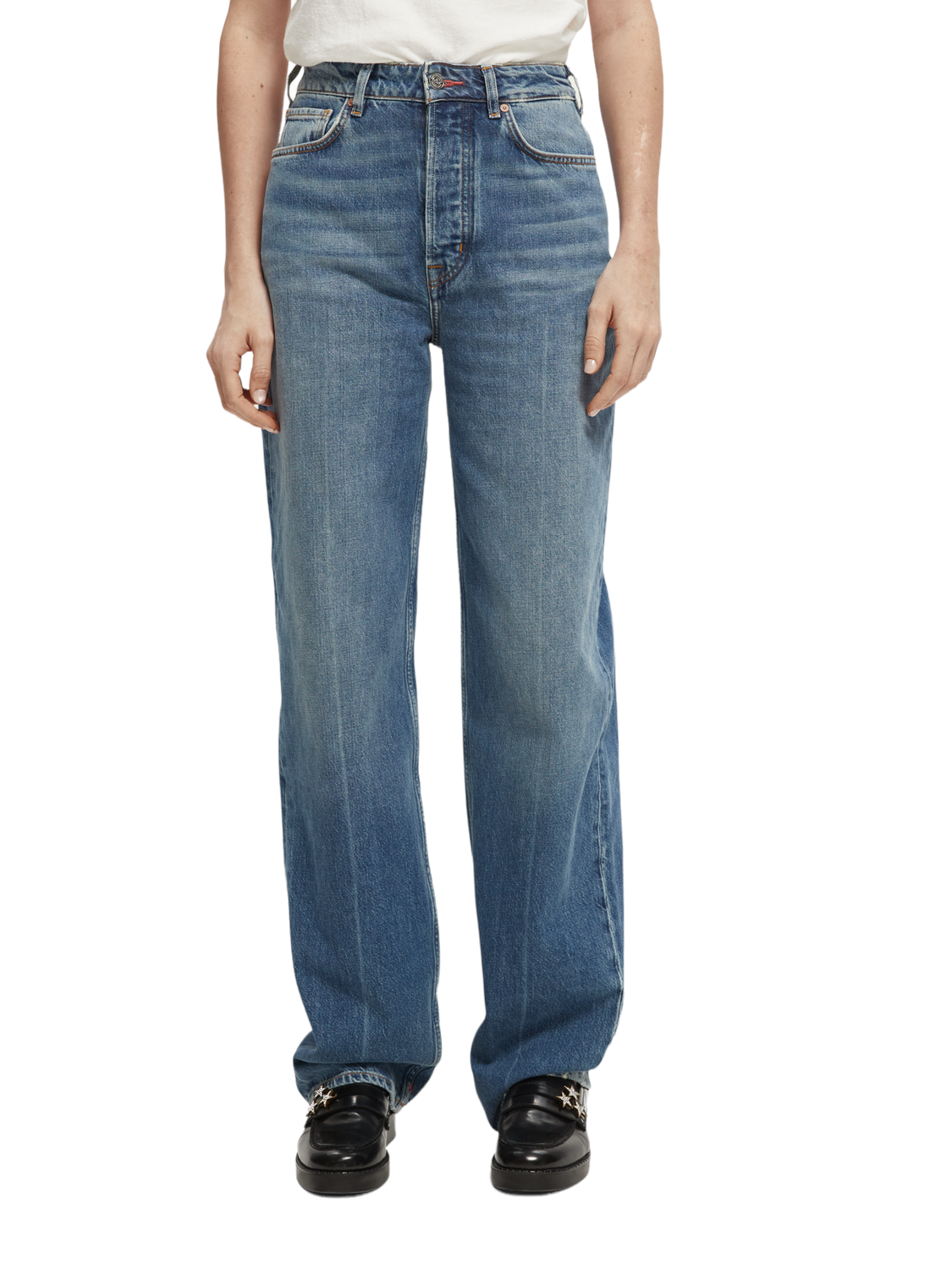 Jean παντελόνι ψηλόμεσο βαμβακερό