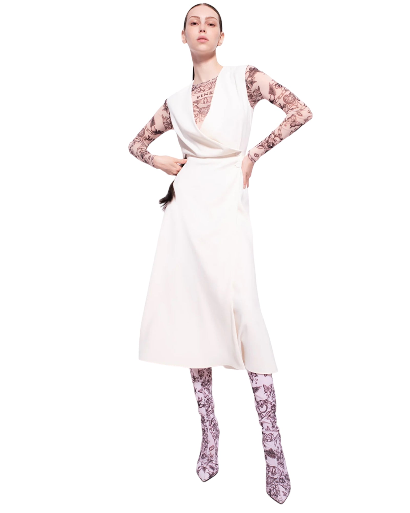 Φόρεμα Midi κρεπ ANONIMO