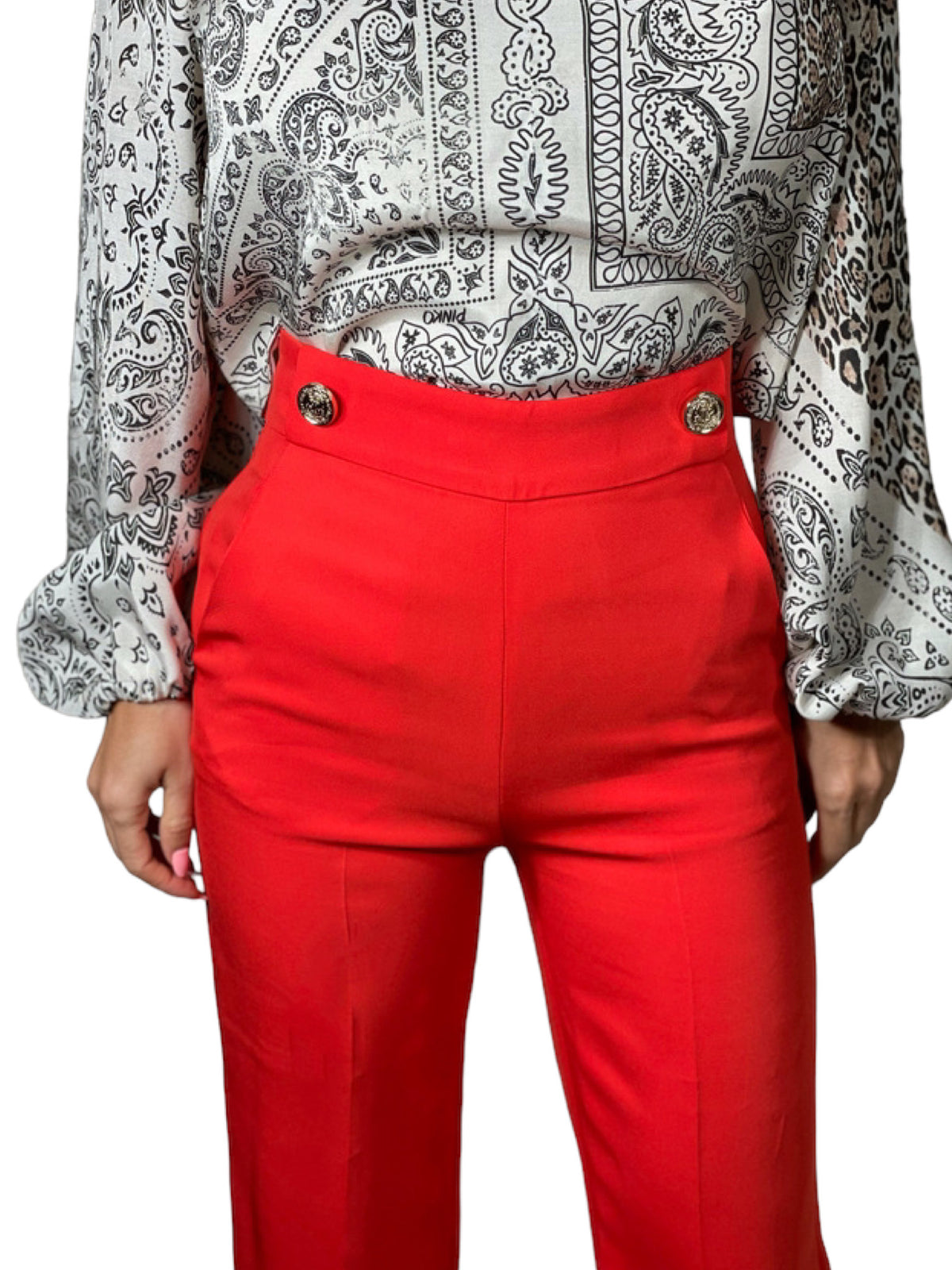 Παντελόνα ψηλόμεση με μεταλλικά κουμπιά SBOZZARE 4