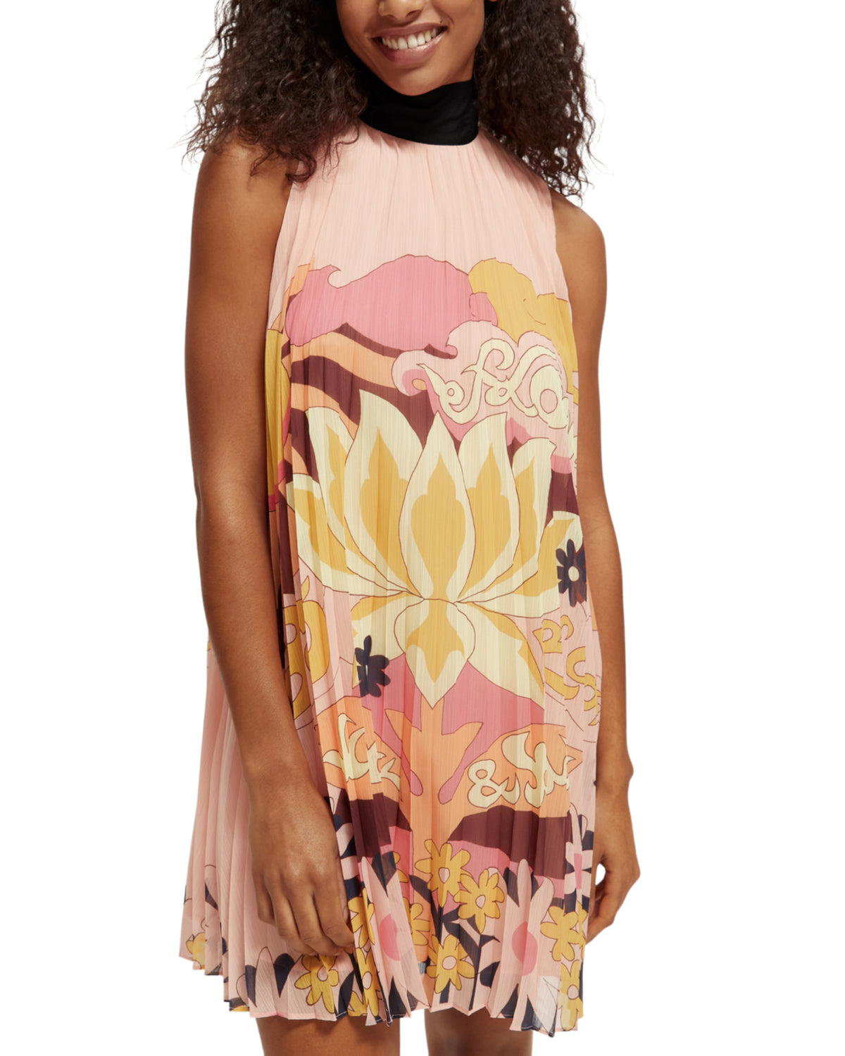 Φόρεμα Mini πλισέ με ιδιαίτερο print