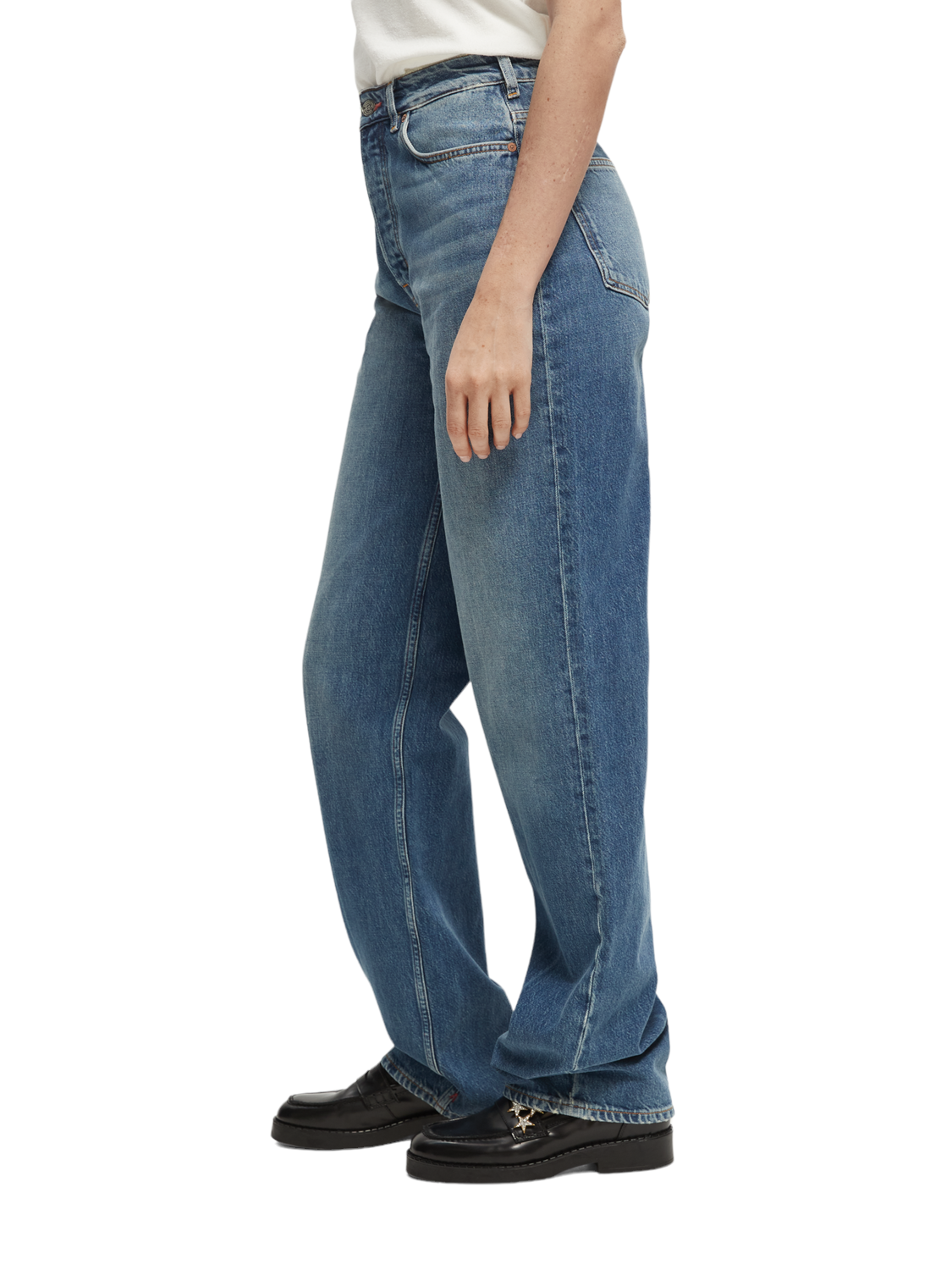 Jean παντελόνι ψηλόμεσο βαμβακερό