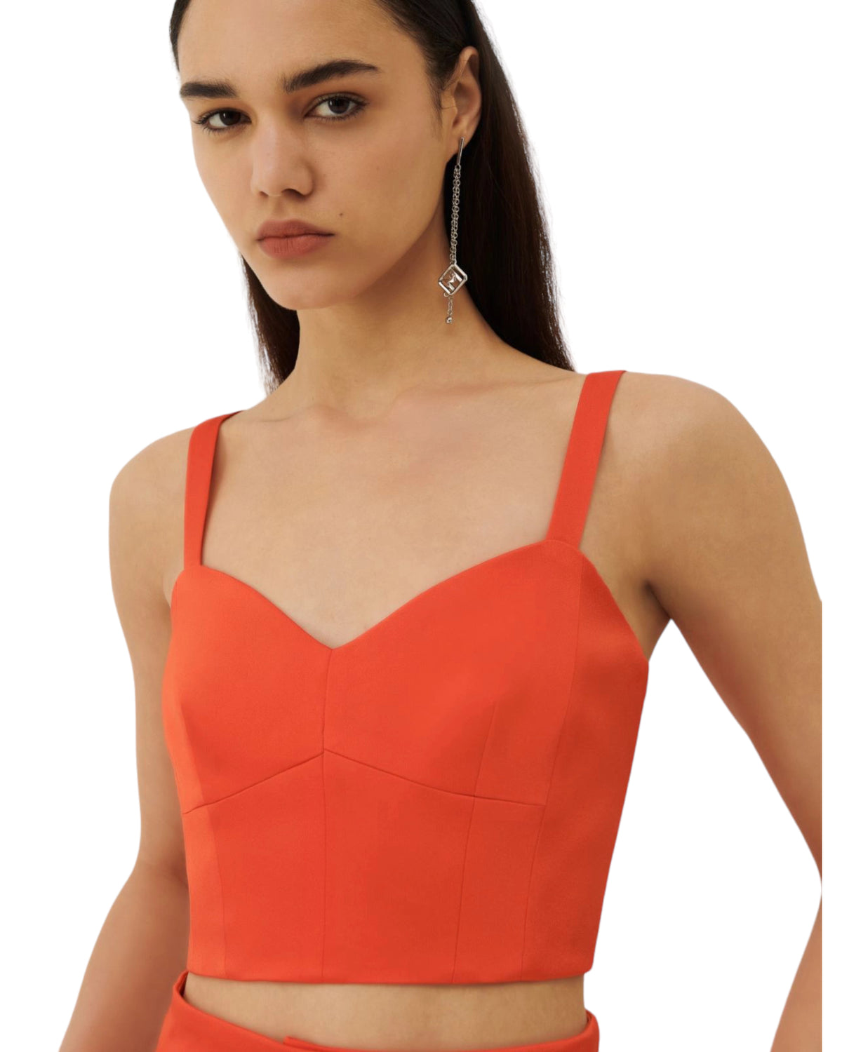 Τοπ cropped σατέν BAMBOLA