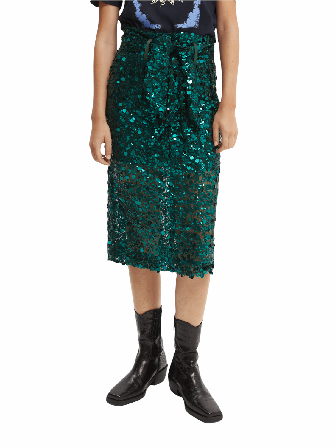 Φούστα  midi pencil με παγιέτες