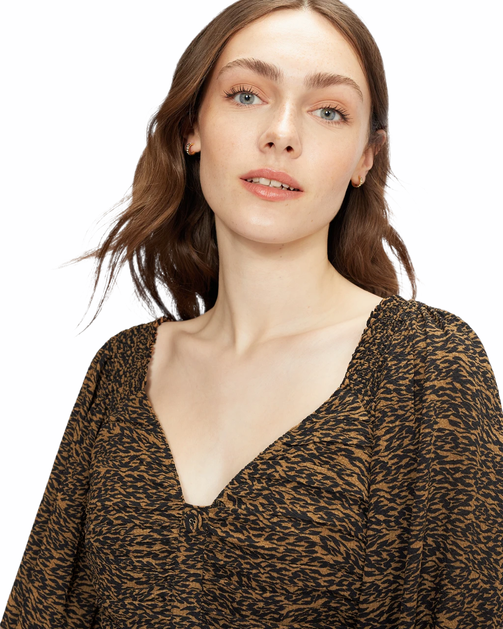 Φόρεμα Mini με animal print και balloon μανίκια WYATTE