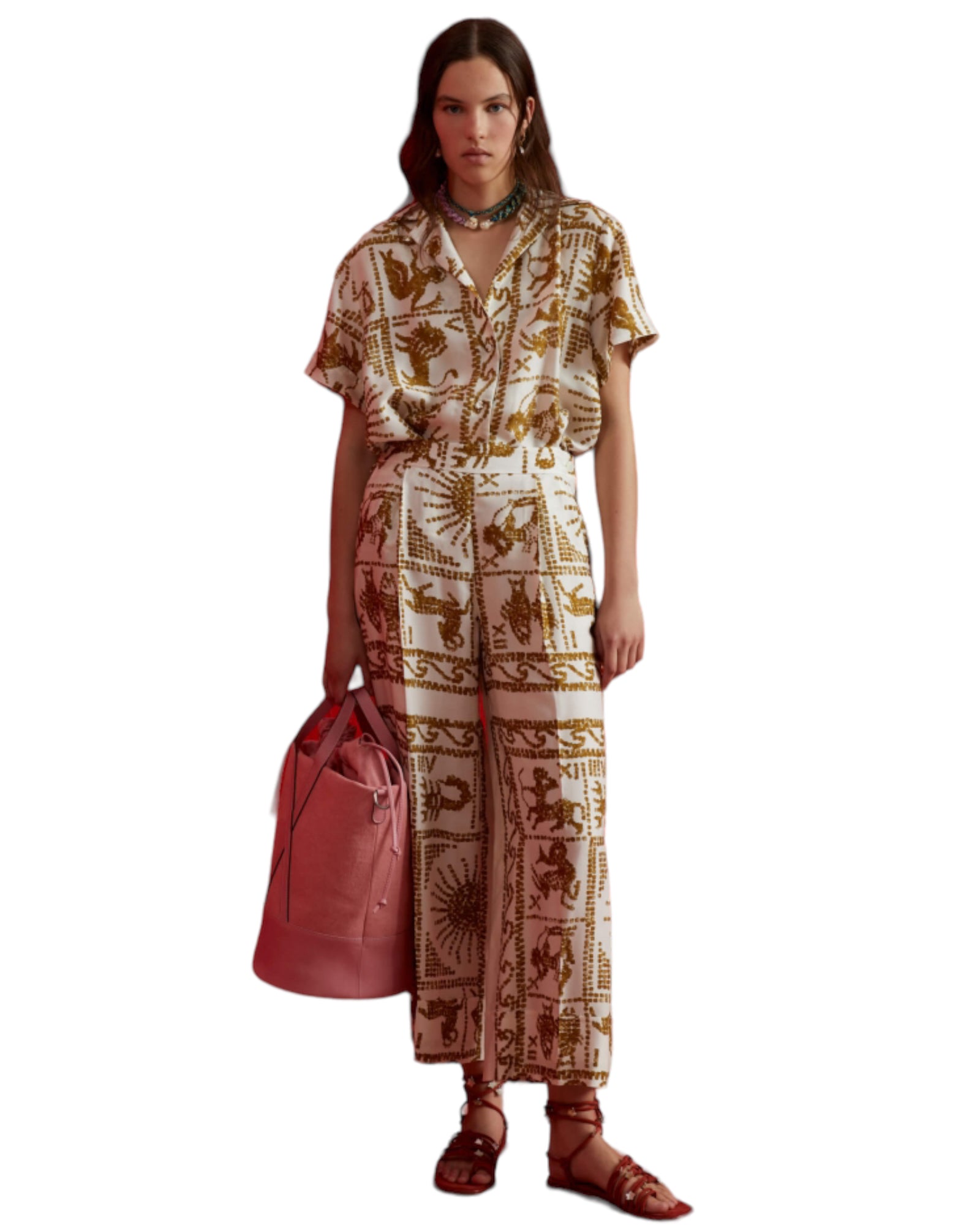 Παντελόνι cropped με zodiac print ZODIAC