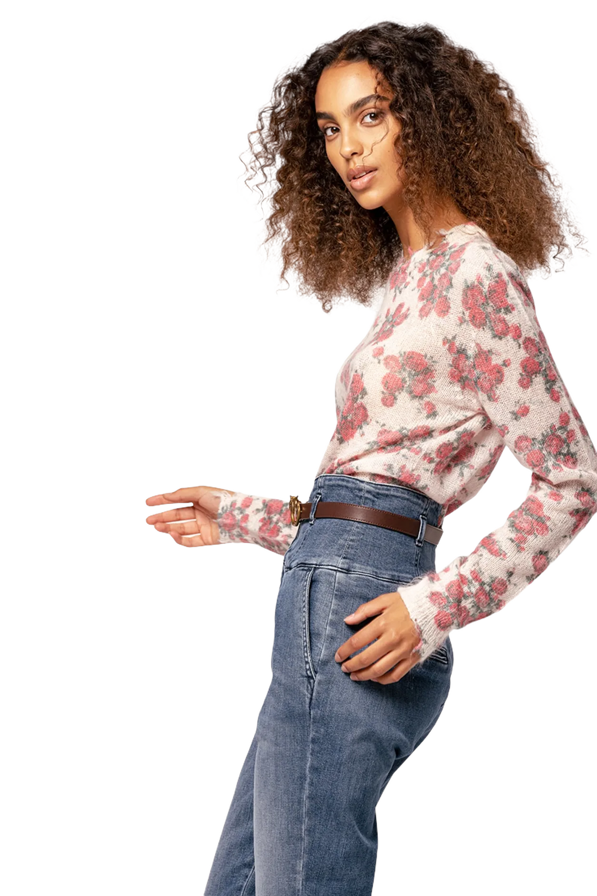 Πουλόβερ με τριαντάφυλλα MOIO