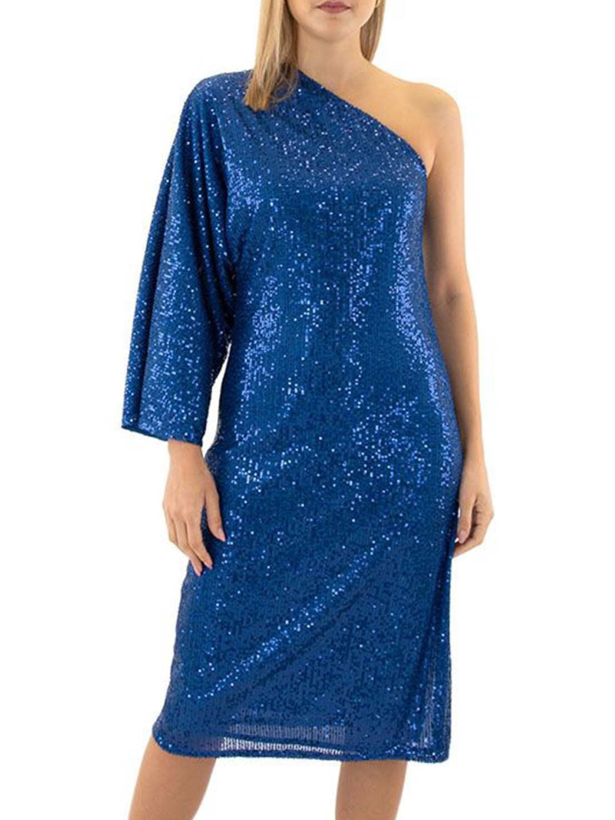 Φόρεμα Midi με έναν ώμο και παγιέτα