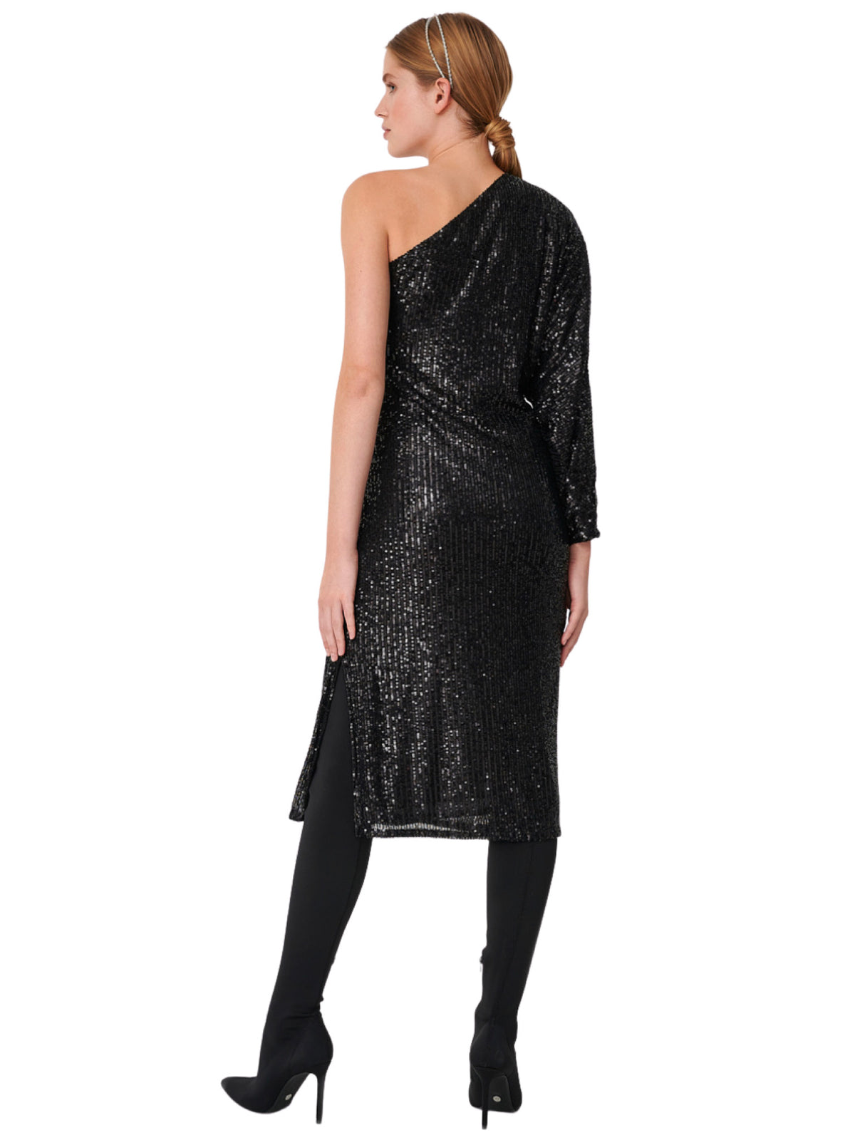 Φόρεμα Midi με έναν ώμο με παγιέτα