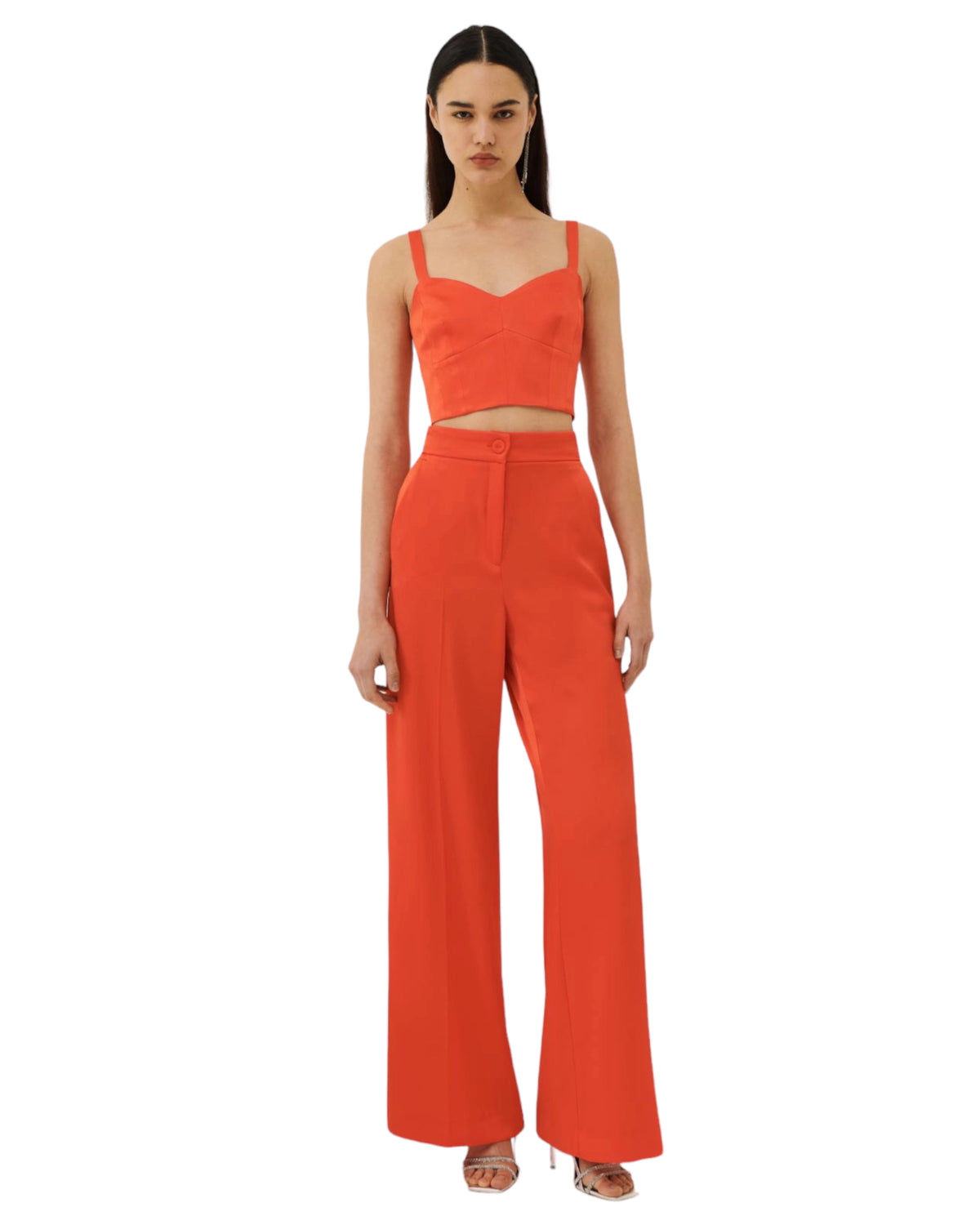 Τοπ cropped σατέν BAMBOLA