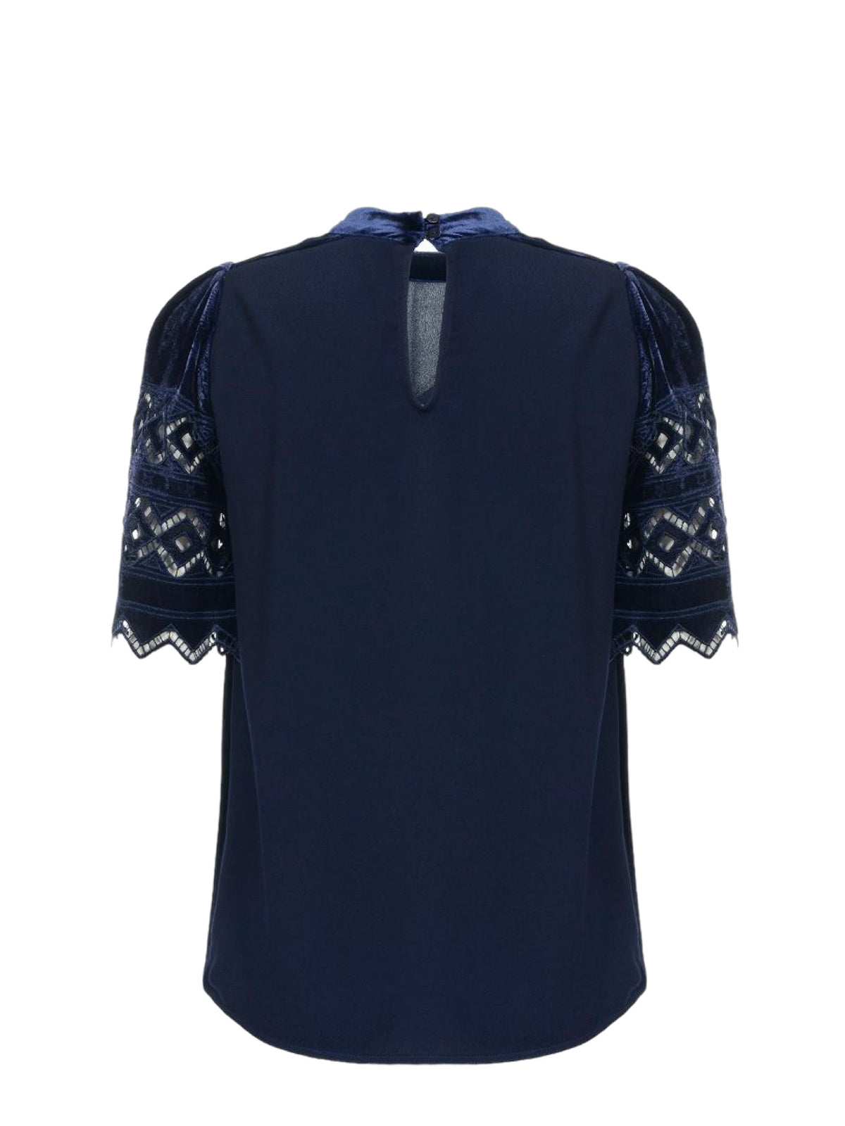 Μπλούζα βελούδινη με δαντέλα στα μανίκια BOTTIGLIA