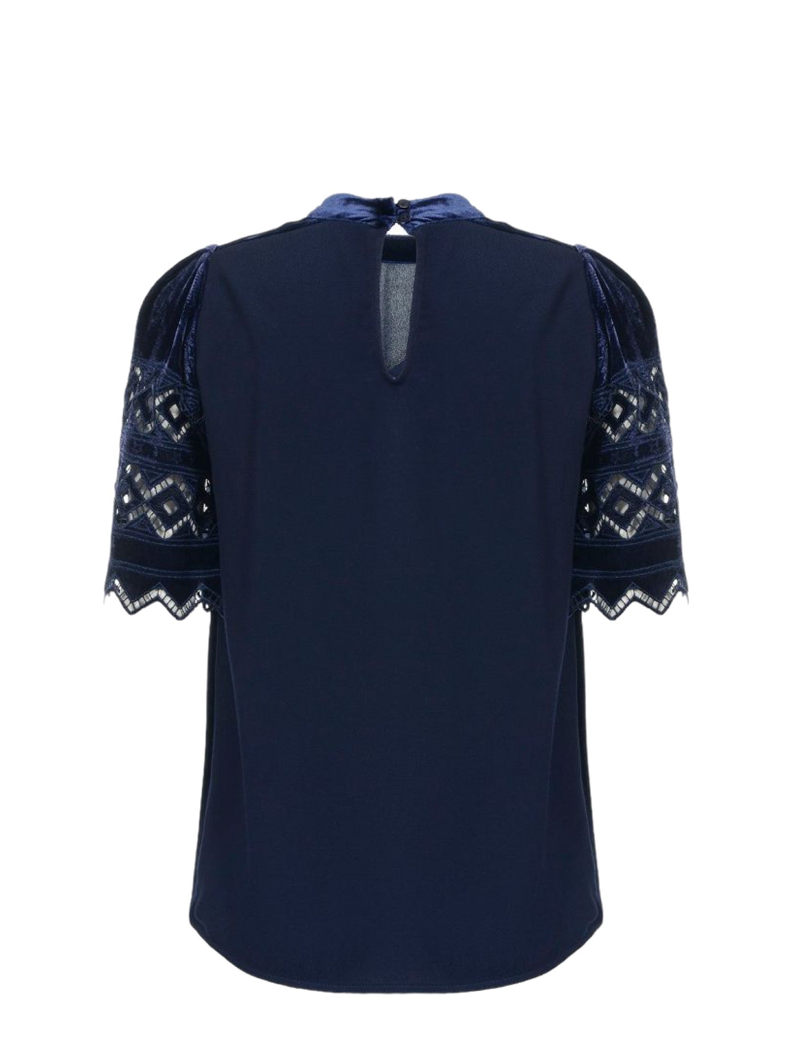 Μπλούζα βελούδινη με δαντέλα στα μανίκια BOTTIGLIA